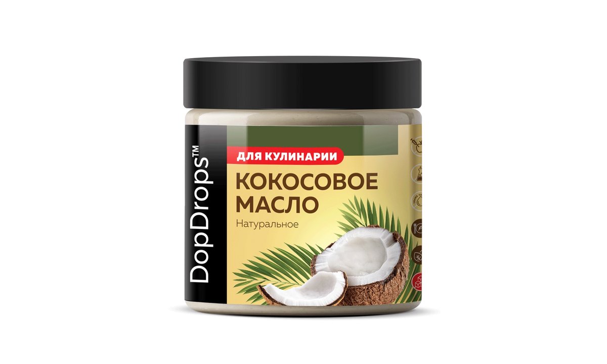 DopDrops ქოქოსი რაფინირებული დეზოდორირებული (500 ml)