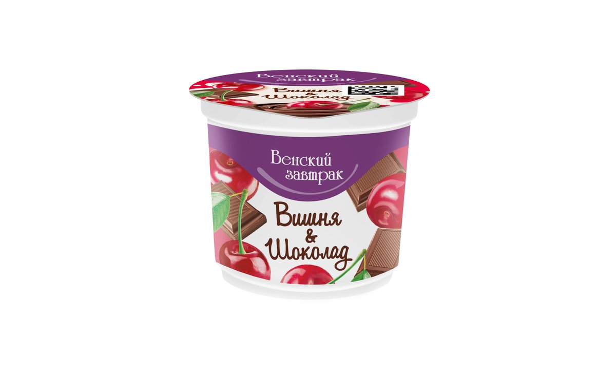 გლაზირებული კოტეჯის ყველი cherry and chocolate (150 g)