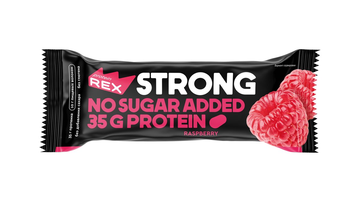 Mr. Protein Протеиновый батончик REX STRONG Raspberry (100 გ)