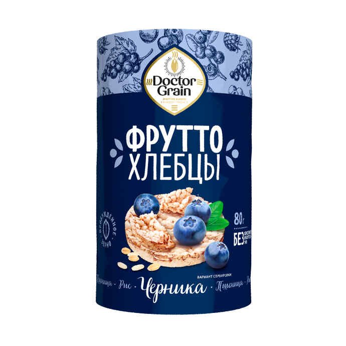 Dr. Grain ხორბლის ხრაშუნა პური with blueberry (80 g)
