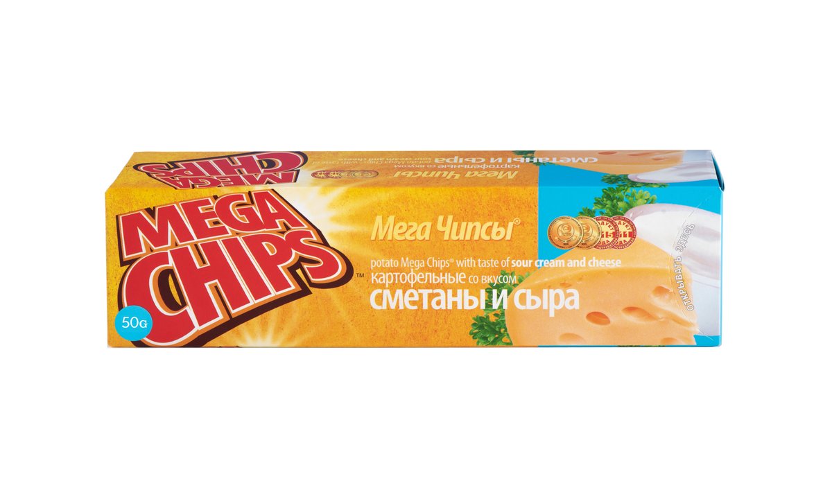 MEGACHIPS чипсы sour cream and cheese (90 g)