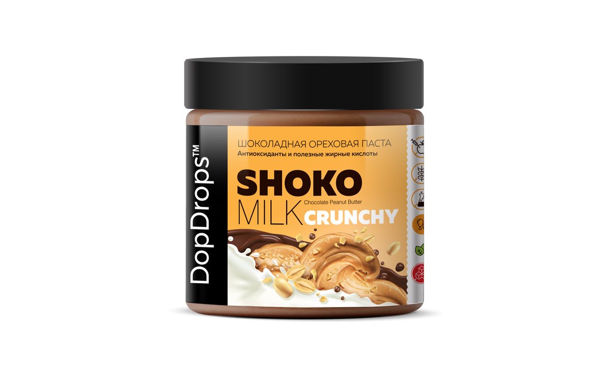 DopDrops ქოქოსის პასტა Shoko Milk Peanut Crunchy (500 g)