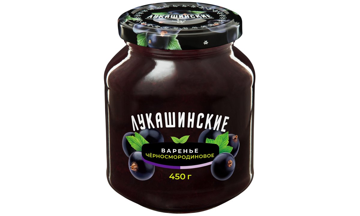 ლუკაშინსკიე ჯემი შავი მოცხარის (450 g)