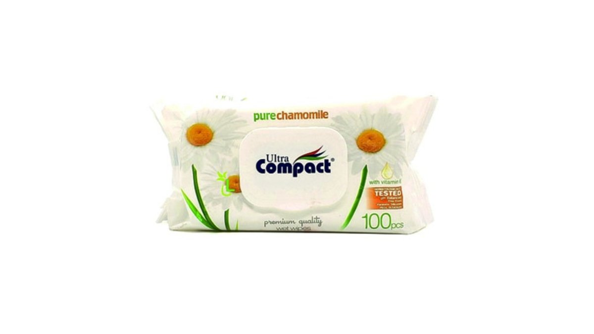 Compact Antibacterial Wet Wipes Children's Hand Chamomile (100 pcs)