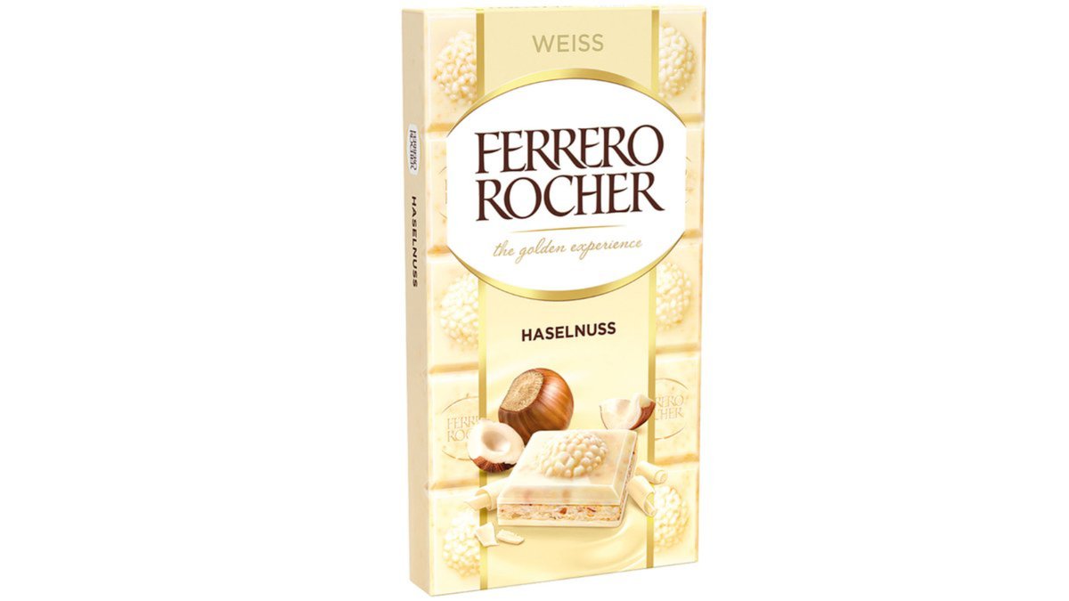 Ferrero Rocher Шоколад white chocolate and hazelnuts (90 g)