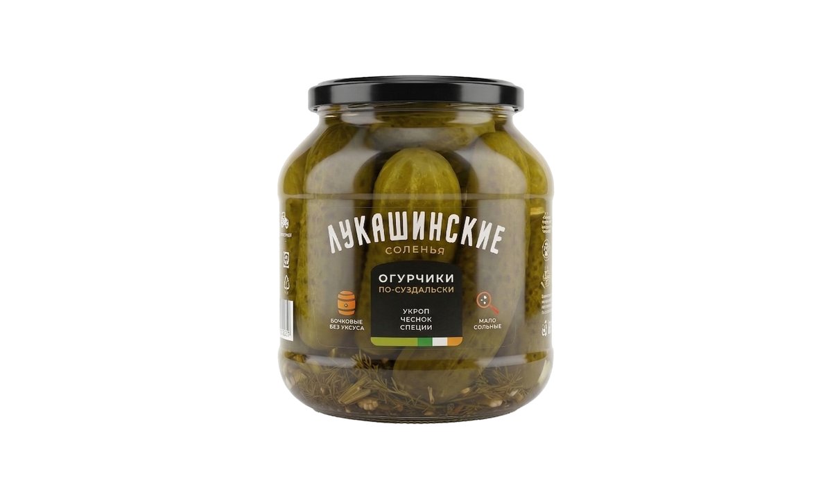Lukashinskie Canned Food ნაკლებმარილიანი სუზდალურად (670 გ)