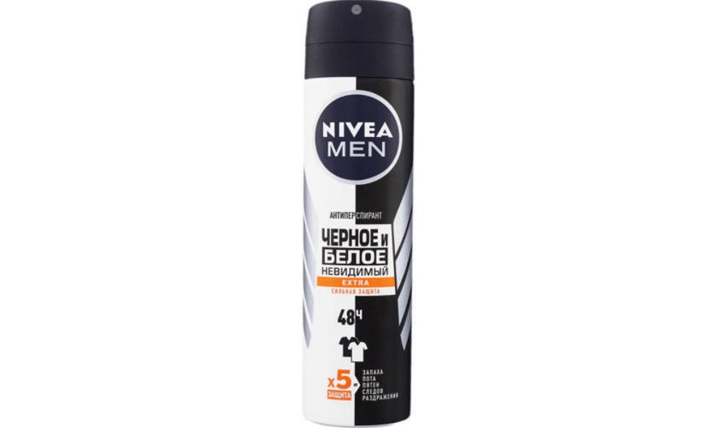 Nivea Антиперспирант black/white men EXTRA (150 ml)