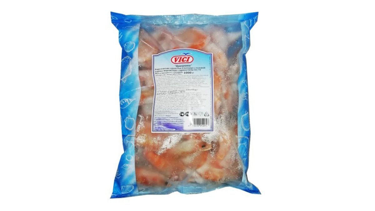 VICI Вареные Креветки peeled with tails (500 gr)