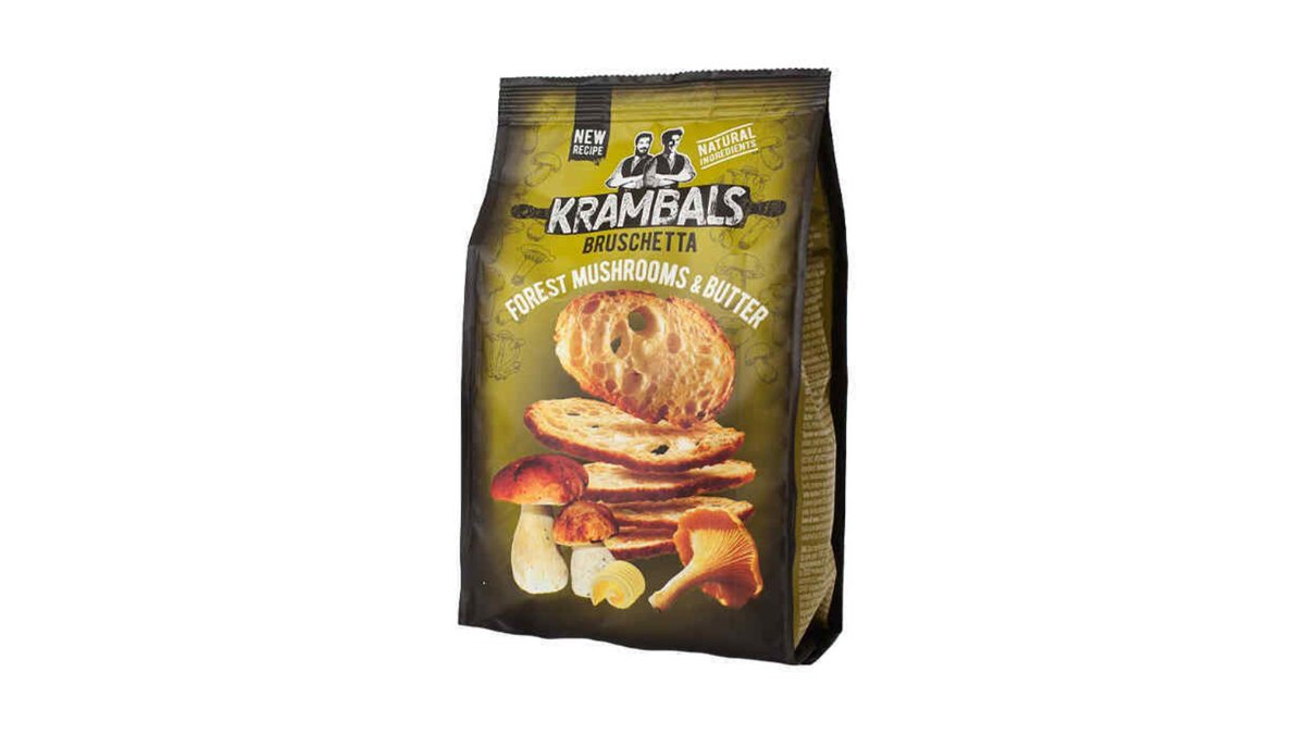 Krambals კრეკერები with forest mushrooms and butter