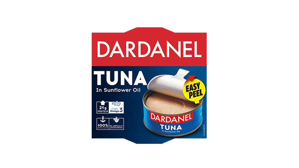 დარდანელი fish თინუსი მზესუმზირის ზეთში (140 g)