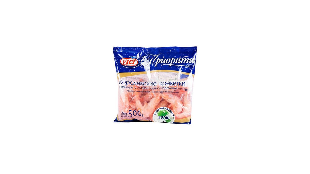 VICI Boiled Shrimps სამეფო კრევეტები ნიჟარაში (500 g)