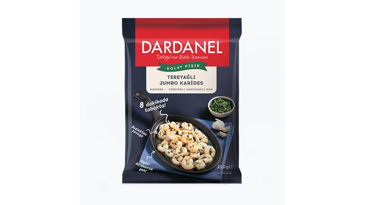 Dardanel Frozen Shrimp Large shrimps with garlic and butter (250 g)