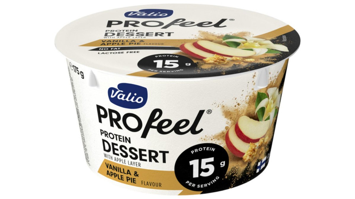 Valio Protein Pudding vanilla and apple lactose-free