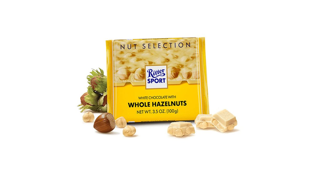Ritter Sport შოკოლადი white with whole nuts (100 g)