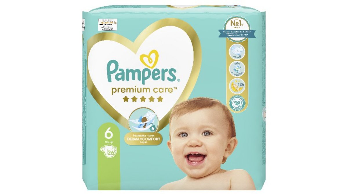 Pampers Diapers პრემიუმი S6 (26 pcs)