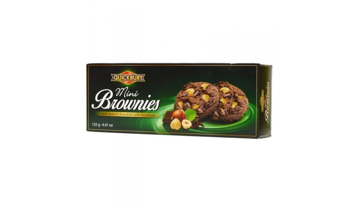 QUICK BURY ბისკვიტები chocolate mini brown with nuts (125 g)