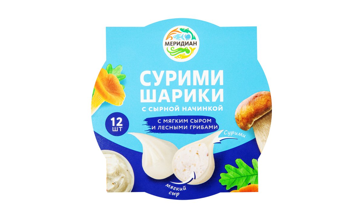მერიდიანი სურიმი-ბურთულები with cheese and forest mushrooms (100 g)