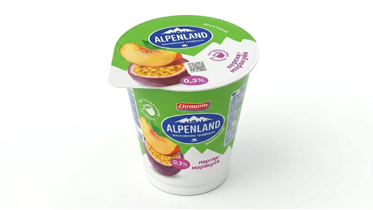 Alpenland Йогурт Peach-Passion Fruit (320 g)