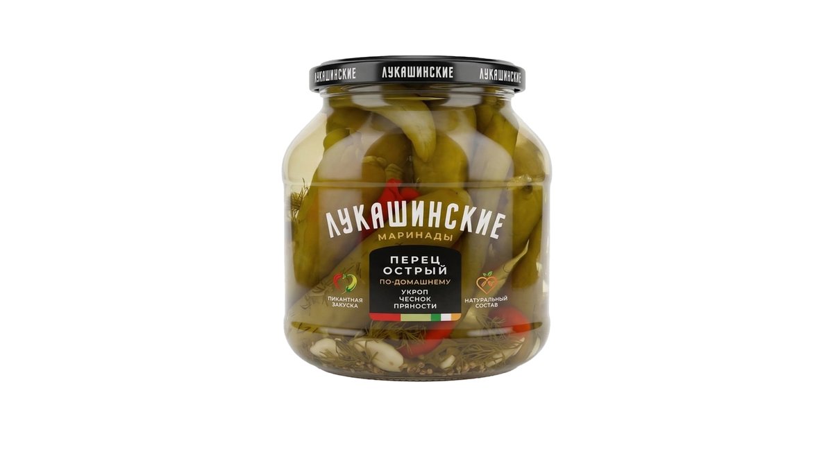 Lukashinskiye Canned Peppers hot pepper Sochi with herbs and garlic (560 g)