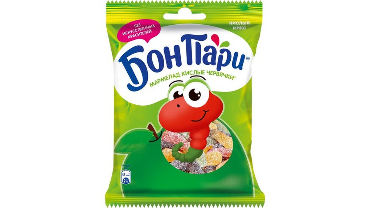 ბონ პარი კან  ფეტი Sour Worms (75 g)