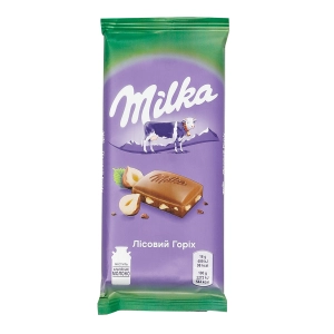 Milka Шоколад Milk chocolate with hazelnuts (90 g)