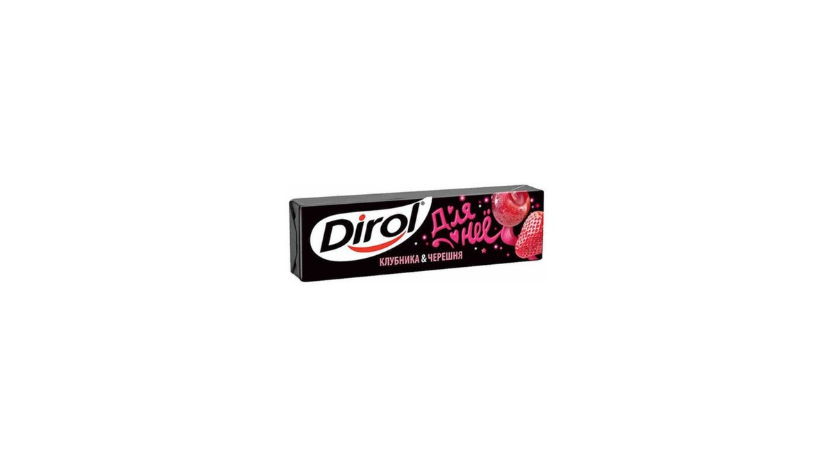 Dirol жевательная резинка cherry and strawberry (13.6 g)