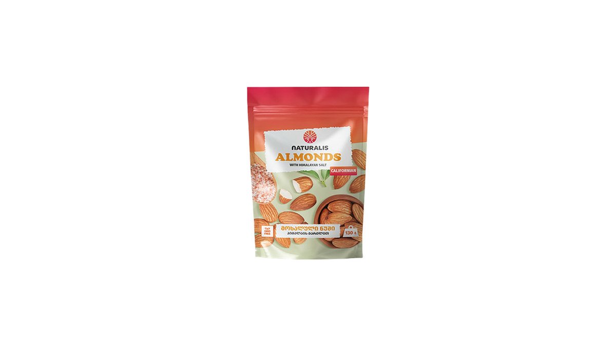 Naturalis ქოქოსი Roasted Almonds with Himalayan Salt (130 g)