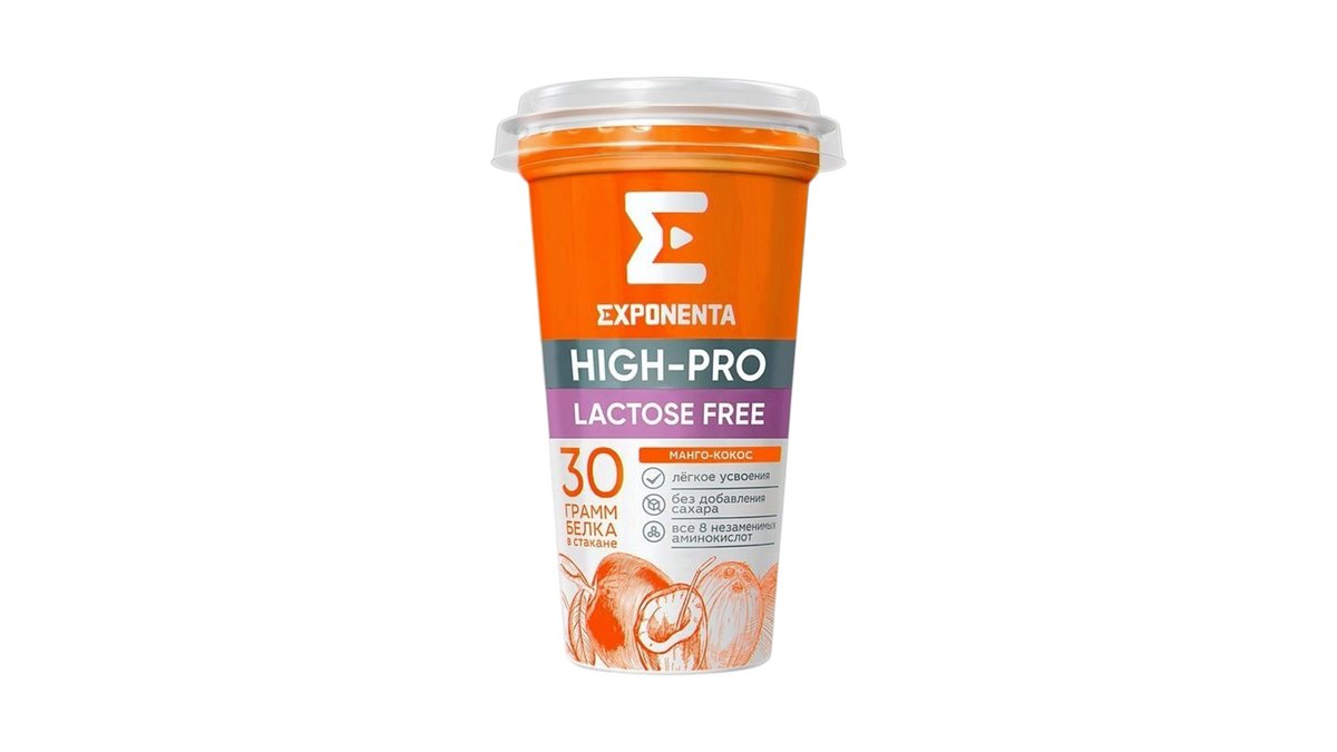 EXPONENTA Напиток для голодания lactose-free mango-coconut (250 g)