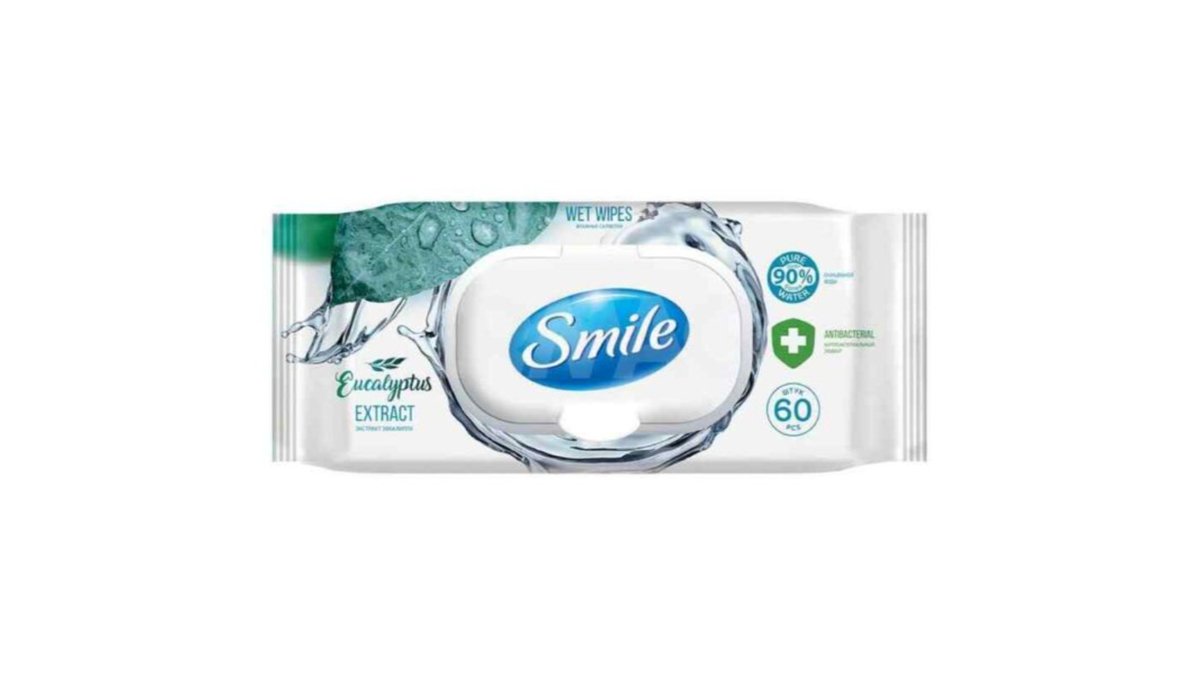 Smile Антибактериальные Влажные Салфетки antibacterial with eucalyptus extract (60 pcs)