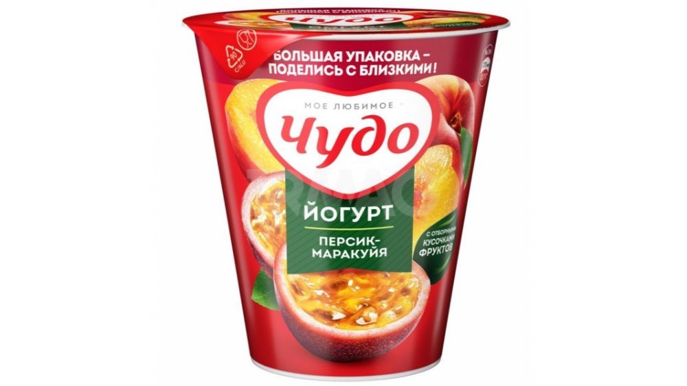 Chudo იოგურტი passion fruit-peach (290 g)
