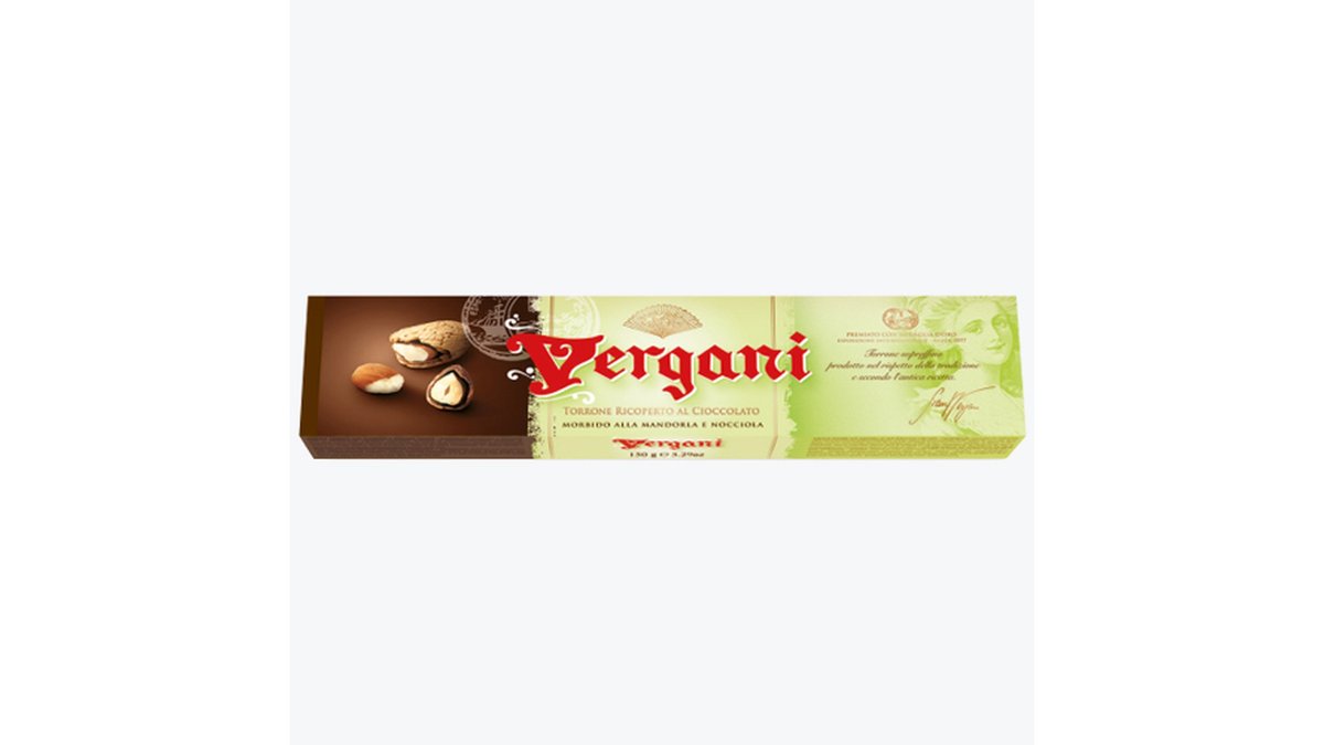 Vergani candy soft nougat with dark chocolate and almonds (150 გ)