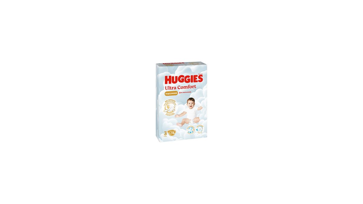 Huggies პატარა პამპერსები Ultra Comfort Boy 3 (78 pcs)