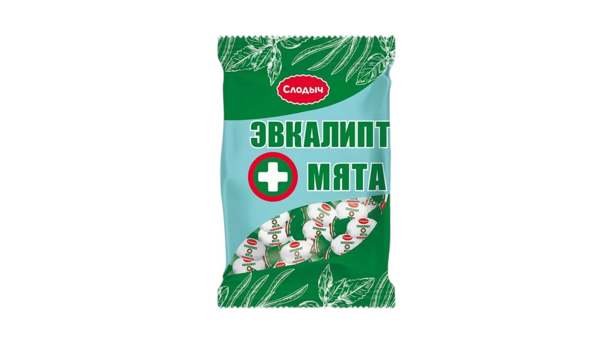 სლოდიჩ კონდიტერული ნაწარმი eucalyptus-mint (200 g)