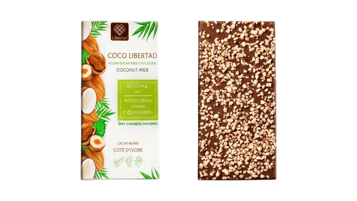 Coco Libertad Шоколад coconut milk and hazelnuts (40 g)