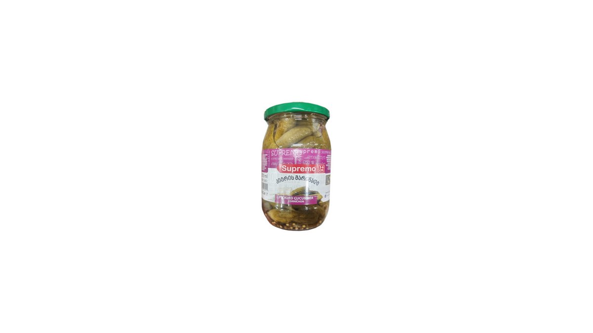 Supremo კონსერვირებული კიტრები Cucumber Pickle 2-5mm (370 ml)