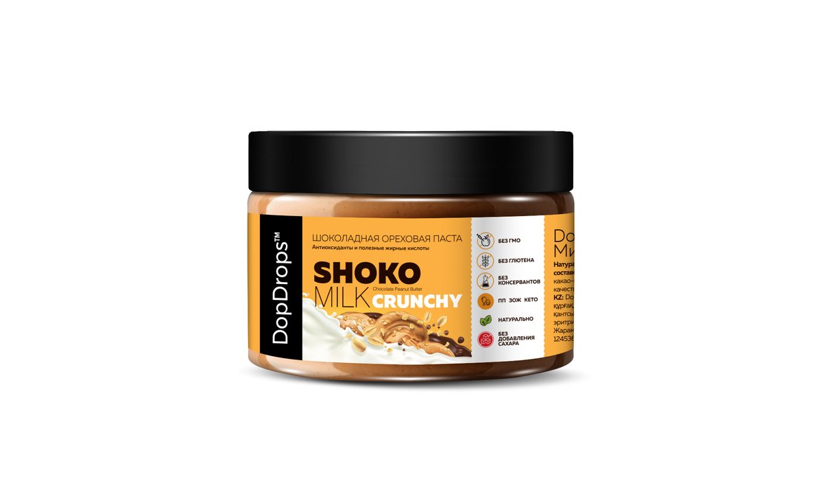 DopDrops Ореховая паста Shoko Milk Peanut Crunchy (250 გ)