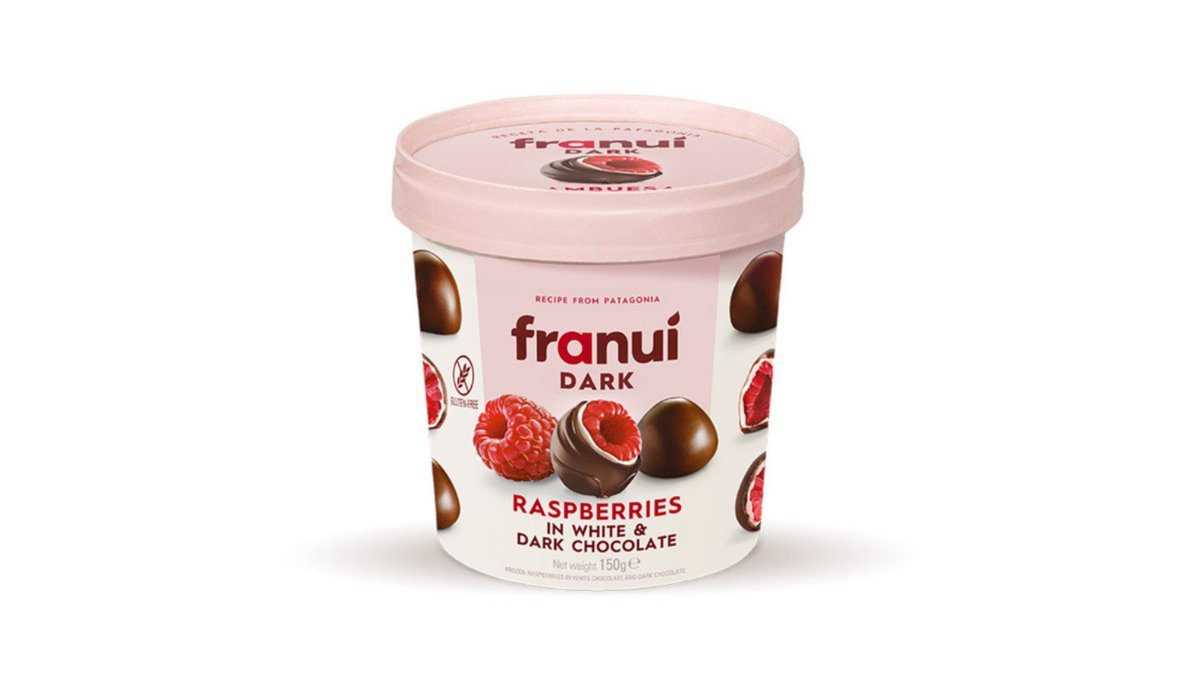 Franui мороженое frozen raspberries in a dark chocolate shell