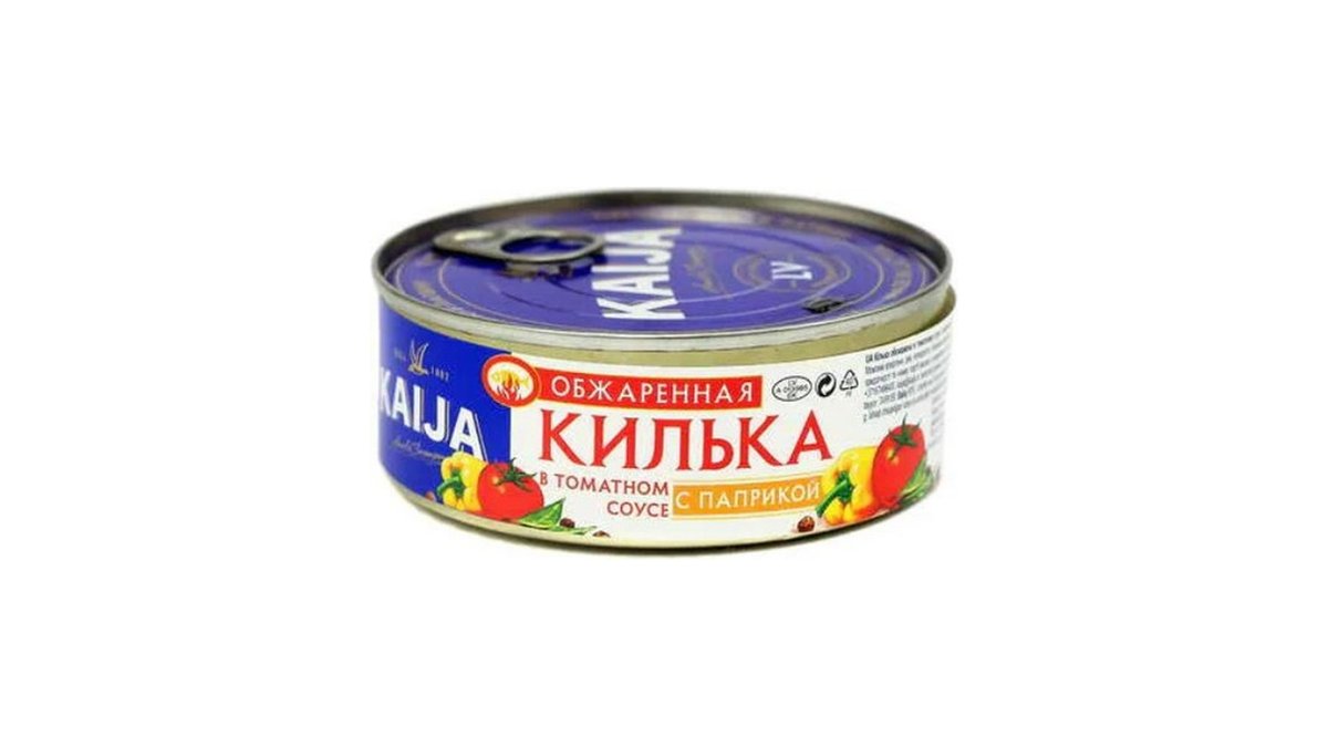 კაიჯა Canned Fish Smoked Kielka in Tomato Sauce with Paprika (240 g)