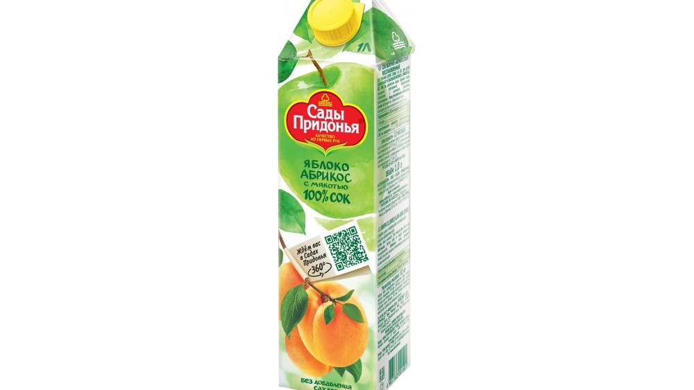 Pridonya's Gardens წვენი ვაშლის და გარგარის (1 l)