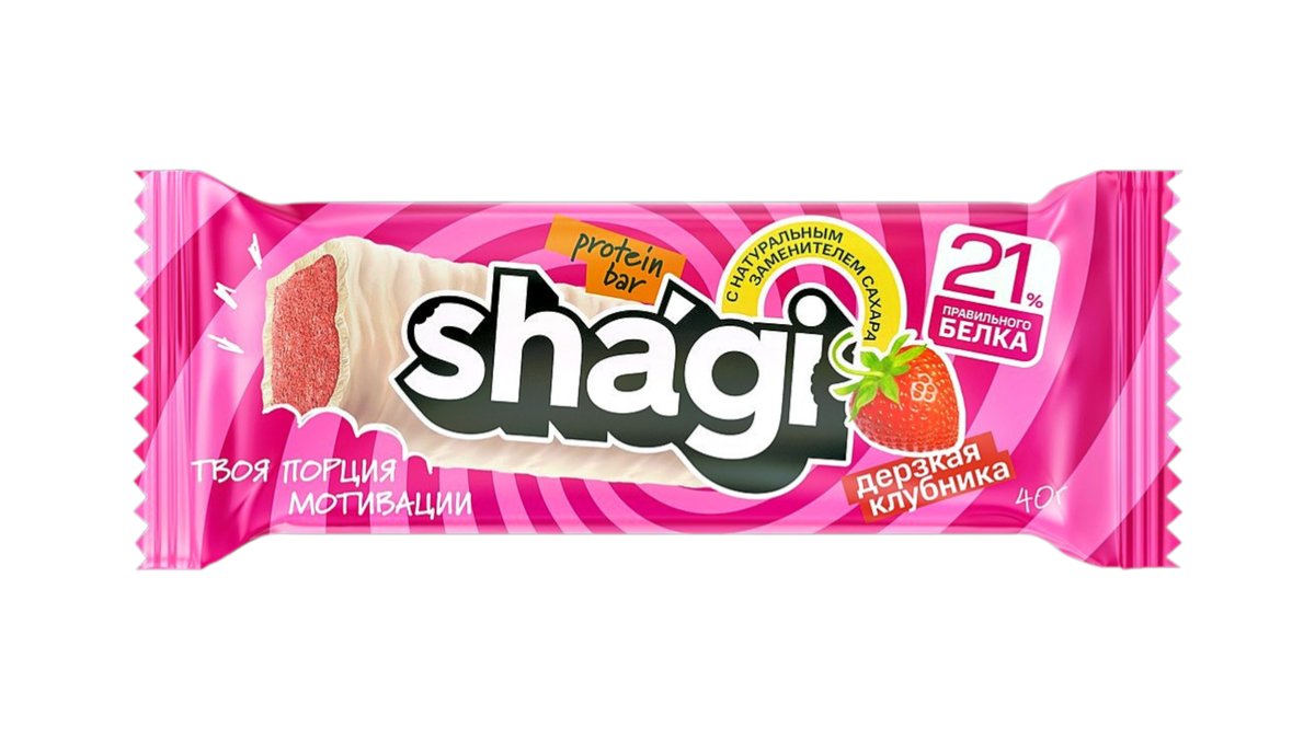 Shagi Протеиновый батончик Strawberry Flavor (40 g)