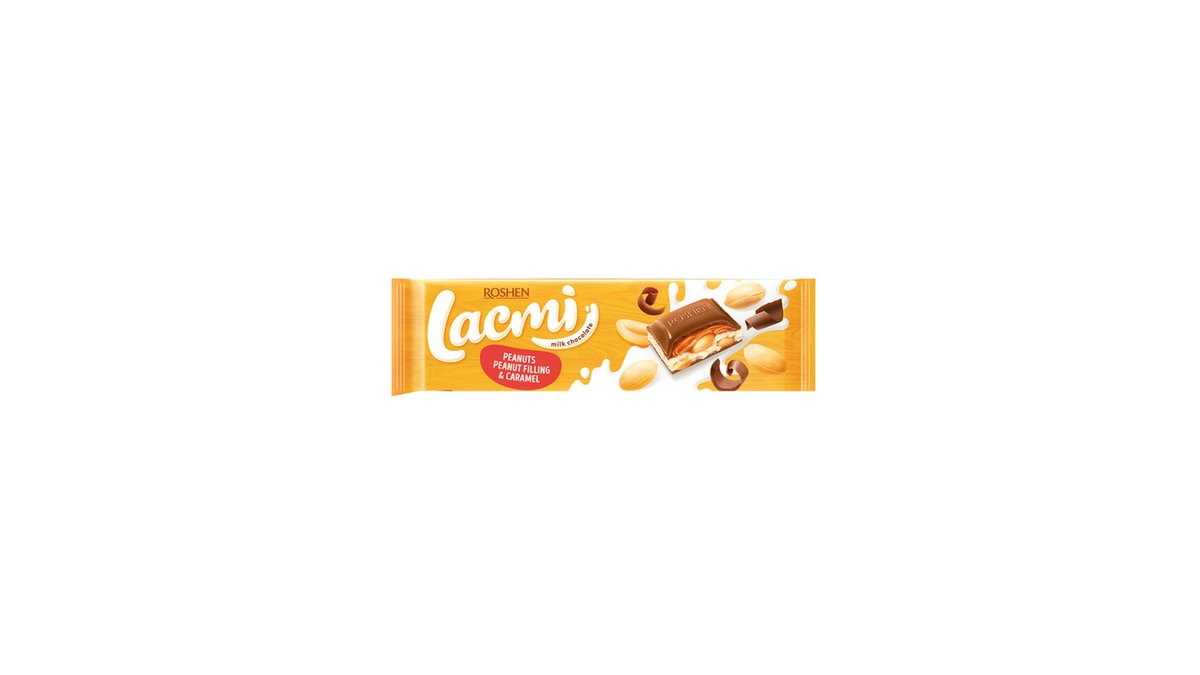 Roshen Chocolate Lacmi with Peanuts and Caramel Filling (295 g)