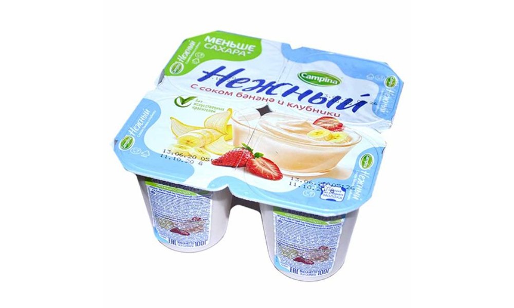 Nezhni მოელური დესერტი banana/strawberry juice (100 g)