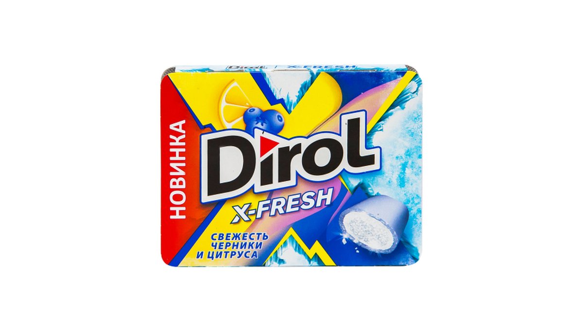 Dirol ჟვება რეზინა X Fresh Blueberry and Citrus (16 g)