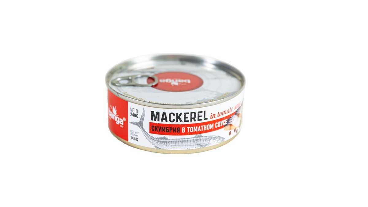 Banga კონსერვირებული თევზი Atlantic mackerel in tomato (240 g)