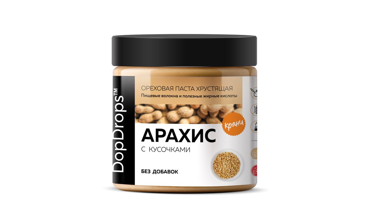 DopDrops Spread Peanuts without additives Crunch (500 გ)