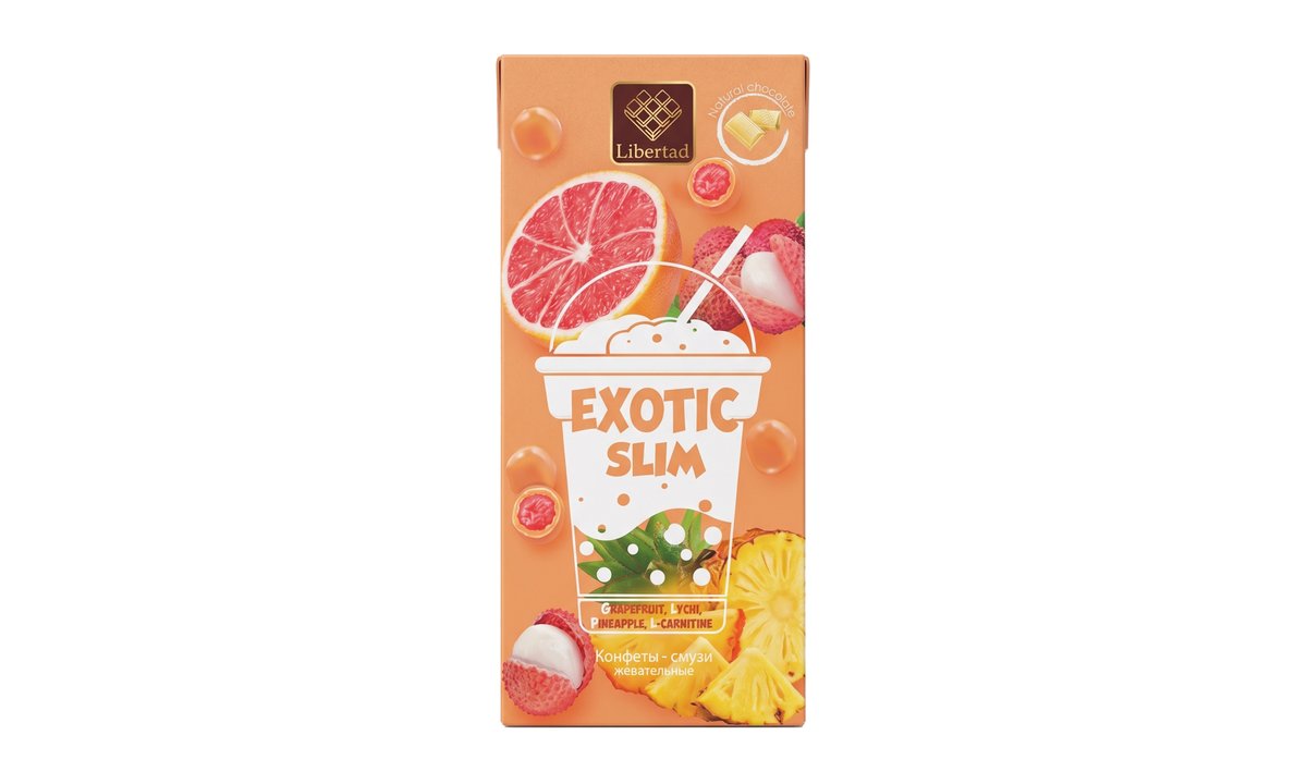 Exotic Slim კონდიტერული ნაწარმი თეთრ შოკოლადში (75 გ)