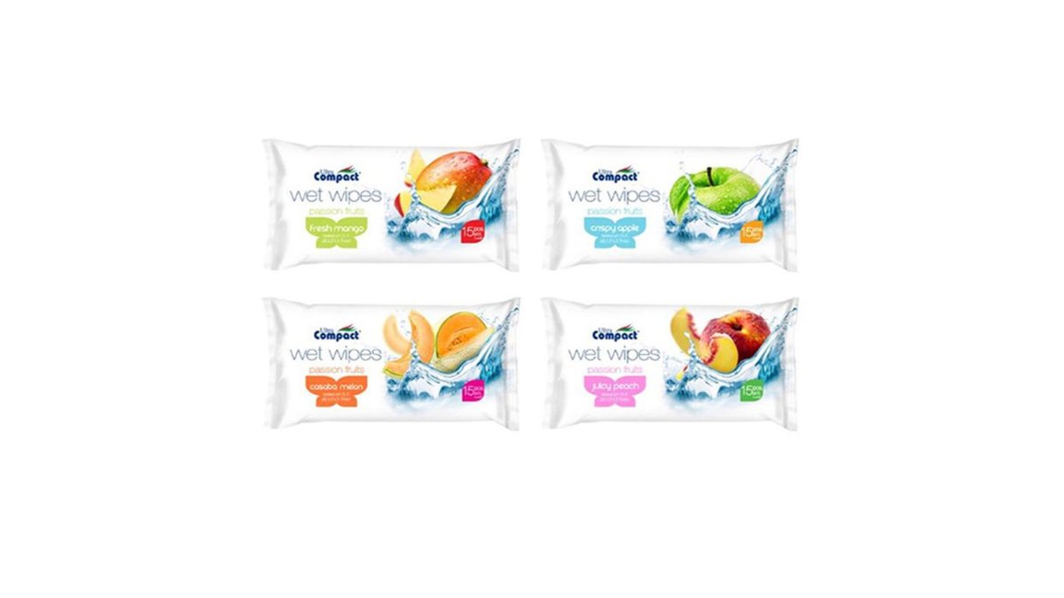 კომპაქტი სველ ხელსახოცები fruit (15 pcs)