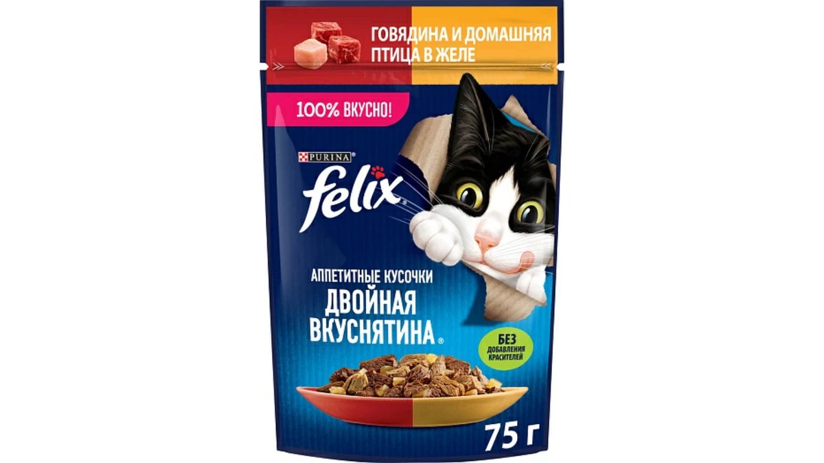Felix Корм для животных Beef & Poultry (75 g)