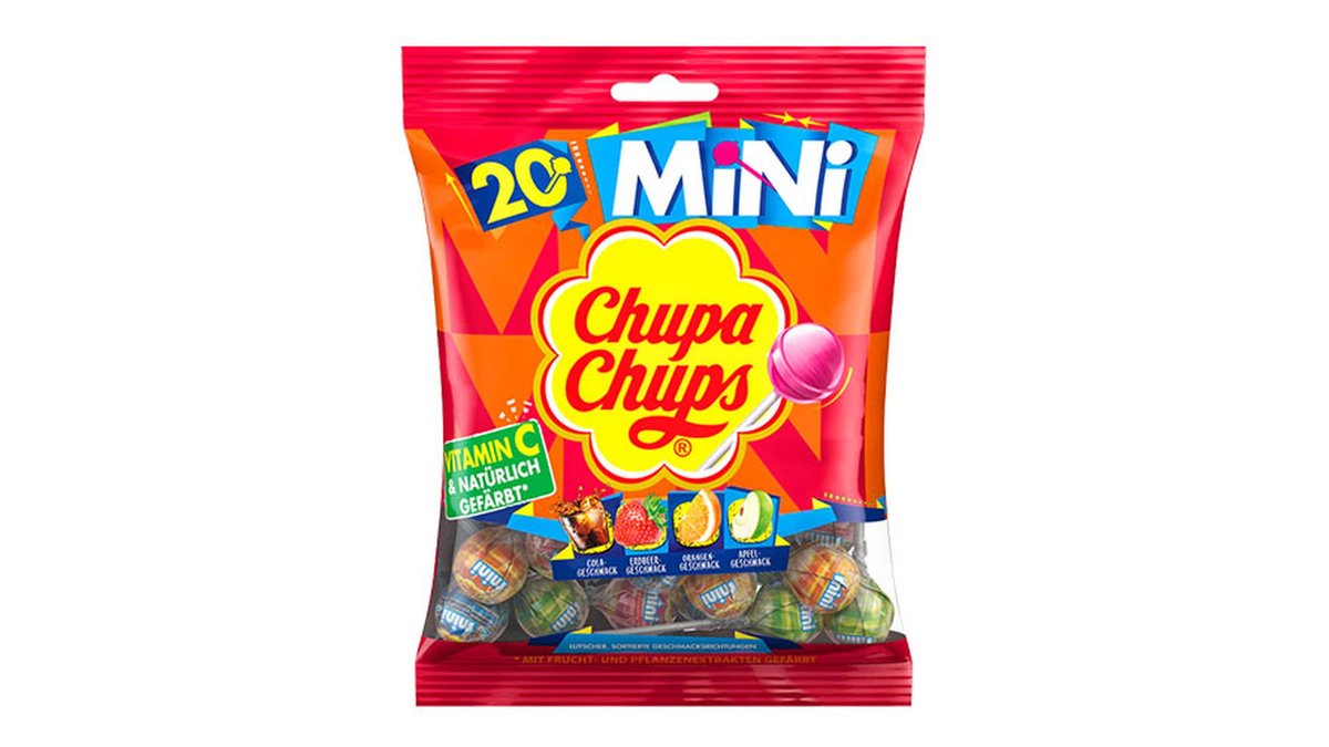 Chupa Chups კანფეტი მინი ჩუპა ჩუპსუს მიქსი (120 გ)